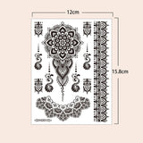 Qfdian  Waterproof Temporary Tattoo Stickers  Mandala Lace Hand Finger Wedding White Fake Tatto Flash Tatoo Body Art for Women Bride