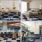 Qfdian  10pcs 40x40cm Self Adhesive Carpet Floor Sticker Square Rugs Peel and Stick Mat Flooring for Dining Room Bedroom Home Decor ﻿