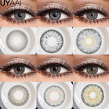 Qfdian  Contact Lenses Gray Cosmetic Eyes Colored Lens Natural Pupils Black Makeup Colored Pupils Beauty Black lenses Woman Makeup