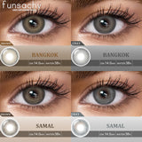 Qfdian  2pcs Colored Contact Lenses for Eyes Natural Brown Lens Gray Lens Eye Contacts Cosmetic Beauty Pupil High Quality Lens