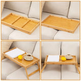 Qfdian  Wooden Foldable Table Bed Tray Folding Column Laptop Cooling Holder Adjustable Stand Portable Camping Picnic Desk Drawing Table