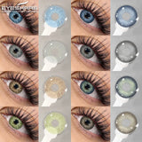 Qfdian 1Pair New Color Contact Lenses for Eyes Blue Eye Lenses Green Lenses Beautiful Pupil Yearly Makeup Cosmetic Gray Pupils