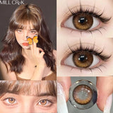 Qfdian 2PCS Contact Lenses Dioptric Beautiful Pupil Cosmetic Lens for Eyes Myopia Degree Colored Lenses 6-12 Months