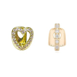 Qfdian 1/2/5Pcs Niche design zirconia hollowed-out heart-shaped teeth dental ornaments,hip-hop braces,and heart-shaped dental ornaments