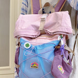 Contrast Color Patchwork Casual Travel Backpack Y2k Aesthetic Harajuku Grunge Schoolbags Women Students Vintage Trendy Backpacks