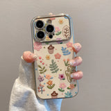 Qfdian  Summer Floral  Phone Case ,For IPhone 16 Pro 15 13 14 12 11 Pro Max 14 Plus ,Soft Drop-resistant Cover Protective Case