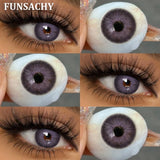 Qfdian  1 Pair Natural Color Contact Lenses for Eyes Brown Lenses Colorcon Korean Lens Yearly Beautiful Grey Eyes Big Black Len