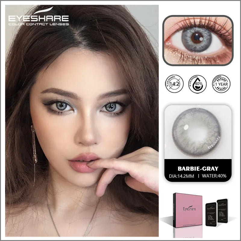 EYESHARE Natural Contact Lenses 1Pair Blue Lenses Colored Contacts Lenses for Eyes Yearly Eye Color Lens Cosmetic Makeup Lenses