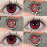 Qfdian  2pcs/pair Colored Contact Lenses for Makeup Eyes Cyber Series Halloween Beauty Red Contact Lenses Purple Myopia Lens
