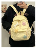 Qfdian Women Students Simple All Match Kawaii Backpack Sweet Cute Star Bone Schoolbags Casual Y2k Aesthetic Fashion Preppy Backpacks