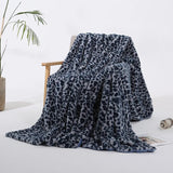 Qfdian  Faux Rabbit Fur Leopard Print Double-layer Coral Rabbit Plush Blanket Bedroom Sofa Soft Breathable Warm Cover Blanket