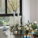 Qfdian  Acrylic Candelabra Centerpiece for Tables Wedding,Clear 7 Arm Candle for Party,Brithday,Baby Shower,Halloween,Christmas candelab