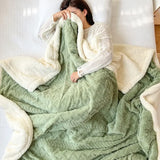 Qfdian  Winter Thick Lamb Fleece Blankets Thick Wide Flannel Bedroom Sofa Soft Breathable Warm Cover Sofa Blanket Small Blankets for Bed