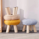 Qfdian  Cookie Small Stool Soft Seat Chair Girlish Heart Bedroom Solid Wood Bench Lliving Room Kids Shoe Changing Stool Home Furniture