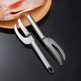 Qfdian Stainless Steel 3 in 1 Fish Scale Knife Sawtooth Peelers Scraping Boning Filleting Fish Scale Remover Tools Kitchen Accesories