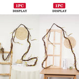 Qfdian  300cm Wall Hanging Rattan Trunk Flexible Vines Artificial Plants Tree Twigs Cherry Fake Branches for Wedding Garden Decor