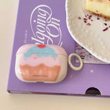 Qfdian Cute strawberry cup cake pink headset case for apple airpods pro 2nd 3 1 2 pro pendant proetect fundas charging box summer
