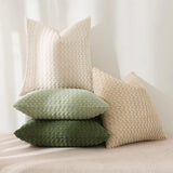 Qfdian  double-sided design Throw pillows cover Soft Boho style Square pillowcases Farm Neutral Nordic Home Decor Striped Corduroy 1PC