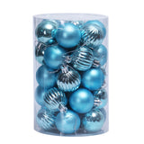 Qfdian  34pcs Christmas Balls Ornaments Xmas Tree Decorations Royal Blue Retro Orange Gold Hanging Ball Christmas Party Decor Birthday