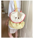Japanese Letter Embroidery Schoolbags Y2k Aesthetic Student Casual Travel Backpacks Contrast Color Sweet Kawaii Bags for Women