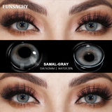 Qfdian  1 pair Colored Lens Natural Korean Contact Lenses Grey Eyes Pupils Cosmetics Fashion Soft Contacts Lens Makeup Lenses