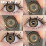 Qfdian  1Pair New Brown Contact Lenses Beauty Fashion Pupils Eye Color Lenses Colored Contact Eye Lenses Yearly Cosmetic Pupils