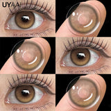 Qfdian  1 Pair Color Contact Lenses Makeup Blue Pupils Natural Brown Lenses High Quality Green Color Eye Lens Cosmetic Colorcon