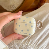 Qfdian Spring Fresh Blue Flower INS Soft Case for Apple AirPods 4 Protection Cover for AirPods Pro 2 3nd Generation Earphone Cases