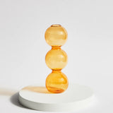 Qfdian Nordic Orange Glass Taper Candle Holder Creative Home Decor Wedding Party Dinner Candlelight Decoration Living Room Candlestick