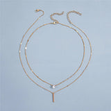 Simple Crystal Geometric Gold Color Pendant Necklace Set for Women Charms Fashion Square Rhinestone Female Vintage Jewelry 2024