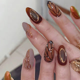 Qfdian  Y2K Star Press on Nails Gradient Black Fake Nails Medium Length Square False Nails Moon Designs for Women Girls Party Daily Use