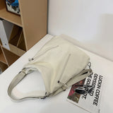 Qfdian Women's Backpack Multi-Purpose Bag Large Capacity Pure Color Design Versatile Commuter Crossbody Bag Personalized Trendyy Canvas Bag Shoulder Bag Backpack