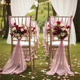 Qfdian  10pcs 20x275cm Rust Red Chiffon Chair Sashes Soft Chair Decor for Wedding Party Ceremony Church with Chair Luxury Decoration