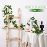 Qfdian  2.4M Rose Artificial Flower Spring Autumn Garden Arch Decor DIY Fake Flowers Vine for Wedding Garland Home Decoration ornements