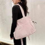 Qfdian Japanese Simple Solid Women's Handbags Fashion All Match Y2k Aesthetic Chic Shoulder Bags Casual Streetwear Vintage Underarm Bag