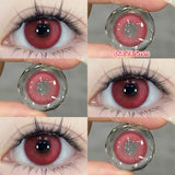 Qfdian  2pcs/pair Cyber Series Halloween Colored Contact Lenses for Makeup Eyes Big Pupils Red Contact Lenses Brown Lens Myopia