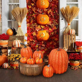 Qfdian  1Set Halloween Artificial Pumpkin Model Simulation Pumpkin Decor for Garden Party Holiday Decoration Use
