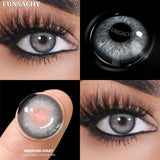 Qfdian  1 Pair Natural Color Contact Lenses for Eyes Brown Lenses Colorcont Korean Lens Yearly Beauty Gray Pupils Eye Contacts