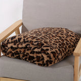 Qfdian  Faux Rabbit Fur Leopard Print Double-layer Coral Rabbit Plush Blanket Bedroom Sofa Soft Breathable Warm Cover Blanket