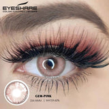 Qfdian 2pcs Natural Color Contact Lenses for Eyes GEMSTONE Series Soft Color Contact Lenses Beauty Makeup Yearly Color Lenses
