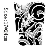 Qfdian Japanese Traditional Half Arm Herbal Juice Temporary Tattoo Stickers Sakura Leaf Lasting Art Fake Tattoo Men Women Faux Tatouage