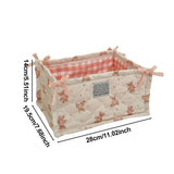 Qfdian Ins Style Cute Quilted Storage Basket Desktop Storage Basket Storage Box Cosmetics Snacks Small Sundries Organizing Bag