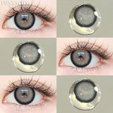 Qfdian  1pair Colorcon Contact Lenses Green Color Lens Natural Brown Eye Contacts Gray Pupils Beautiful Cosmetic Yearly Lenses
