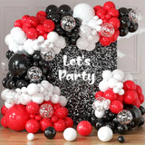 Qfdian  88pcs Red Black White Balloons Arch kit,for Student School Birthday Party Wedding Anniversary Graduation Christmas Decoration