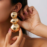 Qfdian  Exaggerated, bold, and irregularly shaped round pendant earrings, punk-style eardrop accessories, party gifts, and jewelry