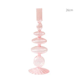 Qfdian Taper Candle Holders Glass Candlesticks for Home Wedding Table Decoration Glass Vase Table Bookshelf Candles Stand