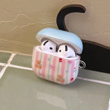Qfdian New Cartoon Cute Bear Bowknot Silicone Shockproof Protection Case for AirPods Pro 2 for AirPods 4 3 2 1 Soft Cover Cake Pendant
