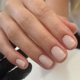 Qfdian  24Pcs  Gradient Color Fake Nail Simple Short Ballet Wearable False Nails with Cat Eye Design Press on Nails Full Cover Nail Tips