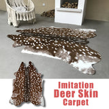 Qfdian  Sika Deer Skin Area Floor Rug Imitation Animal Skin Pelt Shape Handmade  Velvet Imitation Carpert
