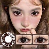 Qfdian 1 Pair Big Eyes Black Lenses 14.5MM Korean Natural Lenses Color Contact Lenses Eyes with Gray Beautiful Pupil Lentes
